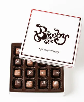 Bixby Chocolate Assorted Milk and Dark Chocolate Sea Salted Caramels Gift Box, 32 Piece
