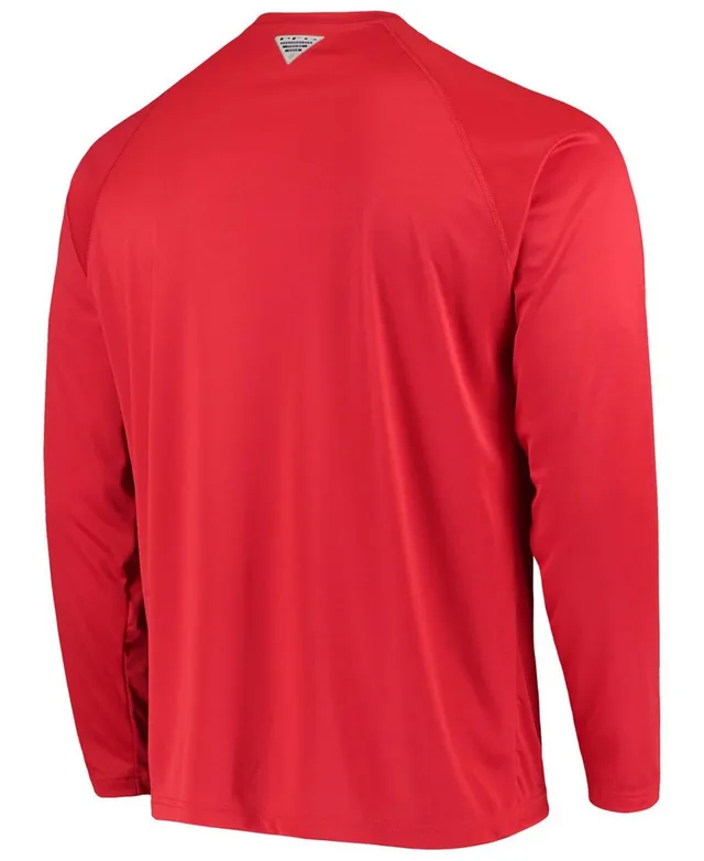 Columbia Men's Pfg Scarlet Nebraska Huskers Terminal Tackle Omni-Shade Long  Sleeve T-shirt