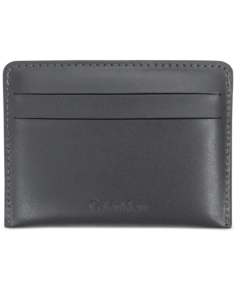 Calvin Klein Men's Delfin Leather Pop Color Rfid Card Case Wallet
