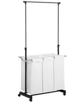 Honey Can Do Rolling Laundry Cart with Hanging Bar