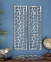 Aluminum Modern Abstract Wall Decor, Set of 2 - Silver