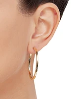 Square Edge Hoop Earrings (40mm) in 14k Gold