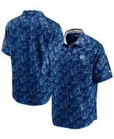 Men's Navy North Carolina Tar Heels Sport Jungle Shade Camp Button-Up Shirt