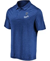 Men's Heathered Royal Kansas City Royals Iconic Striated Primary Logo Polo
