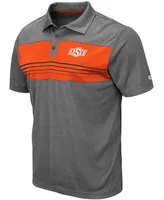 Men's Heathered Charcoal Oklahoma State Cowboys Wordmark Smithers Polo