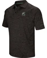 Men's Black Michigan State Spartans Down Swing Polo