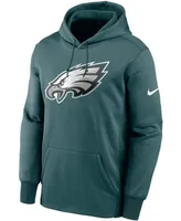 Men's Midnight Green Philadelphia Eagles Fan Gear Primary Logo Performance Pullover Hoodie