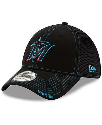 Men's Black Miami Marlins 2019 Neo 9THIRTY Flex Hat