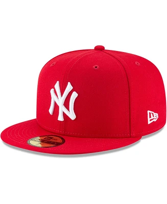 Men's Scarlet New York Yankees Fashion Color Basic 59FIFTY Fitted Hat