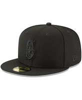 Men's Black Seattle Mariners Primary Logo Basic 59FIFTY Fitted Hat