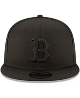 Men's Black Boston Red Sox Black on Black 9FIFTY Team Snapback Adjustable Hat