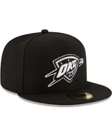 Men's Black Oklahoma City Thunder and White Logo 59FIFTY Fitted Hat