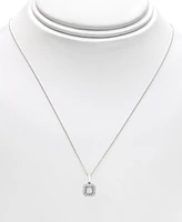 Diamond Princess Halo 18" Pendant Necklace (1/4 ct. t.w.) in 14k Gold