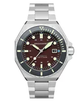 Spinnaker Men's Dumas Automatic Bordeaux with Silver-Tone Solid Stainless Steel Bracelet Watch 44mm