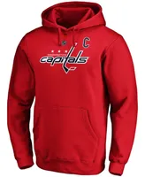 Men's Alexander Ovechkin Red Washington Capitals Authentic Stack Player Name and Number Pullover Hoodie