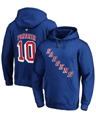 Men's Artemi Panarin Blue New York Rangers Authentic Stack Player Name and Number Pullover Hoodie
