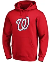 Men's Red Washington Nationals Official Logo Pullover Hoodie