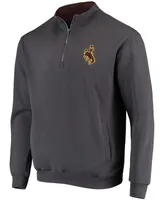 Men's Charcoal Wyoming Cowboys Tortugas Logo Quarter-Zip Jacket