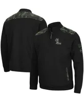 Men's Black Ole Miss Rebels Oht Military-Inspired Appreciation Commo Fleece Quarter-Zip Jacket