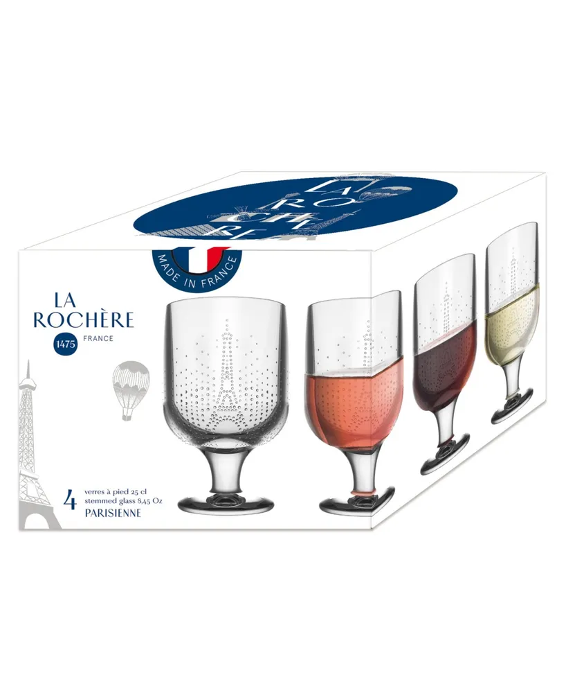 La Rochere Parisienne 9 Ounce Stemmed Wine Glass, Set of 4