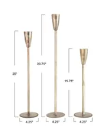 Taper Holders, Set of 3 - Gold