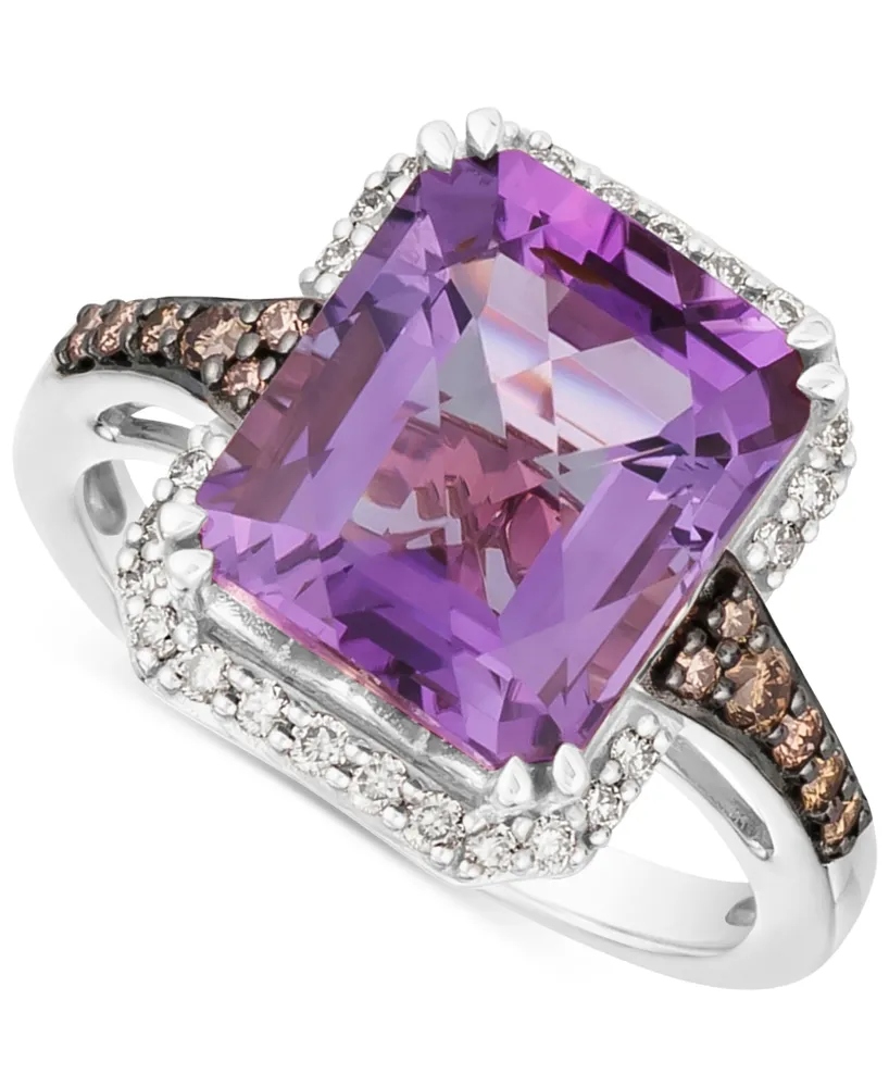 Le Vian Grape Amethyst (5-1/10 ct. t.w.) & Diamond (1/3 ct. t.w.) Statement Ring in 14k White Gold