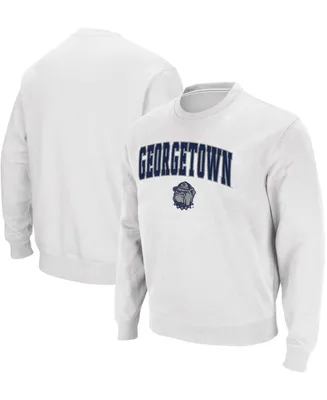 Men's White Georgetown Hoyas Arch Logo Tackle Twill Pullover Sweatshirt