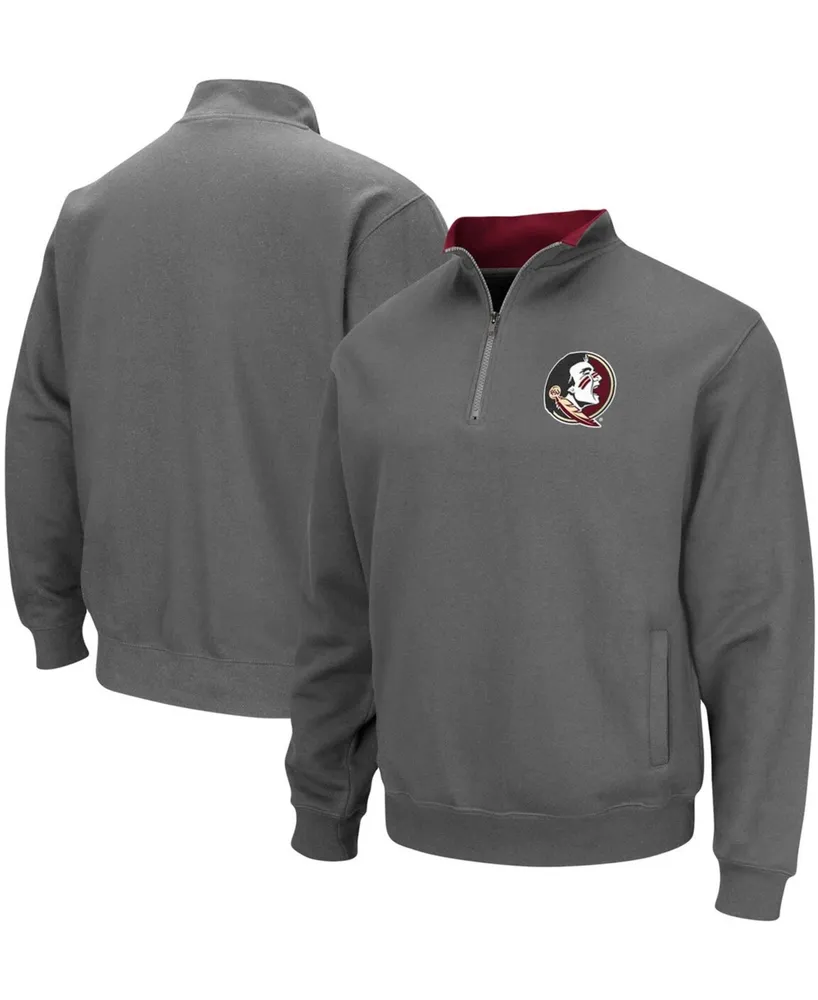 Men's Charcoal Florida State Seminoles Tortugas Logo Quarter-Zip Pullover Jacket