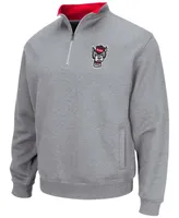 Men's Heather Gray Nc State Wolfpack Tortugas Team Logo Quarter-Zip Jacket