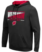 Men's Black Wisconsin Badgers Slash Stack 2.0 Pullover Hoodie