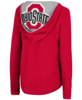 Women's Scarlet Ohio State Buckeyes Catalina Hoodie Long Sleeve T-shirt