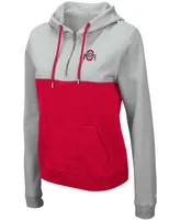 Women's Colosseum Gray, Scarlet Ohio State Buckeyes Aidan Lightweight 1/4-Zip Hoodie