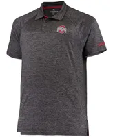 Men's Heather Black Ohio State Buckeyes Big Tall Down Swing Polo Shirt