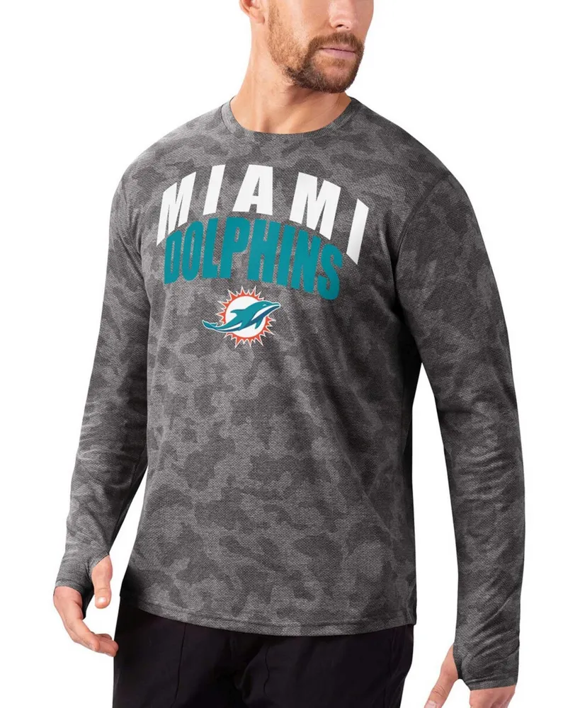 Men's Nike Heather Aqua Miami Dolphins Slub Fashion Long Sleeve T