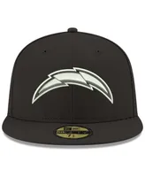 Men's Black Los Angeles Chargers B-Dub Logo 59Fifty Fitted Hat