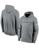 Men's Heather Charcoal Seattle Seahawks Wordmark Therma Performance Pullover Hoodie