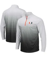 Men's Gray Miami Hurricanes Magic Team Logo Quarter-Zip Jacket