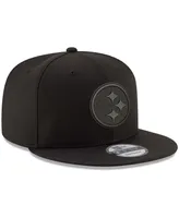 Men's Black Pittsburgh Steelers Black On Black 9Fifty Adjustable Hat