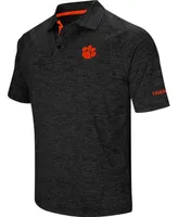 Men's Heather Black Clemson Tigers Down Swing Polo Shirt