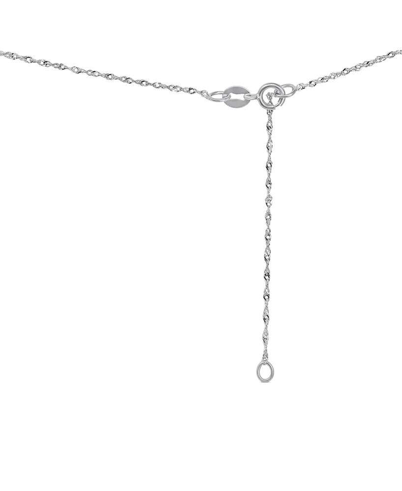 Blue Topaz (4-1/2 ct. t.w.) & Diamond Accent Pendant Necklace in 14k White Gold, 16" + 2" extender