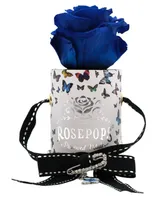 Rosepops Pop-Up Butterfly Box with Single Blueberry Real Rose