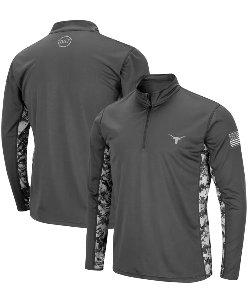 Men's Charcoal Texas Longhorns Oht Military-Inspired Appreciation Digital Camo Quarter-Zip Jacket