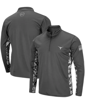 Men's Charcoal Texas Longhorns Oht Military-Inspired Appreciation Digital Camo Quarter-Zip Jacket