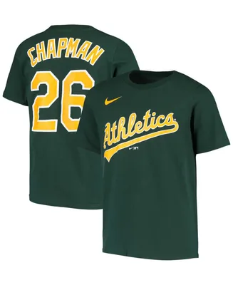 Big Boys Matt Chapman Green Oakland Athletics Player Name and Number T-shirt