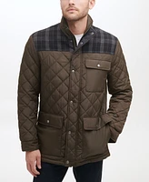 Cole Haan Men's Mixed Media Diamond-Like Quilt Coat
