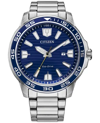 Citizen Men's Sport Silver-Tone Stainless Steel Bracelet Watch 45mm - Silver