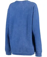 Women's Royal Kansas City Royals Script Comfy Cord Pullover Sweatshirt