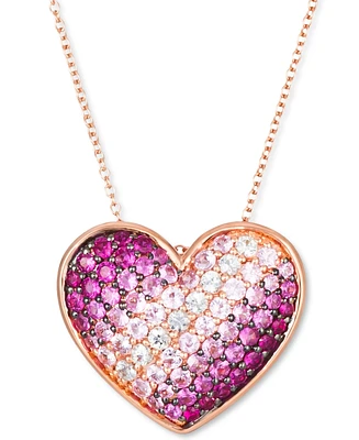 Le Vian Strawberry Ombre Pink Sapphire Heart 18" Pendant Necklace (1-7/8 ct. t.w.) in 14k Rose Gold