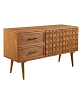 58" Solid Wood 2-Drawer Prism Sideboard