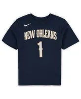 Preschool Girls and Boys Zion Williamson Navy New Orleans Pelicans Team Name Number T-shirt